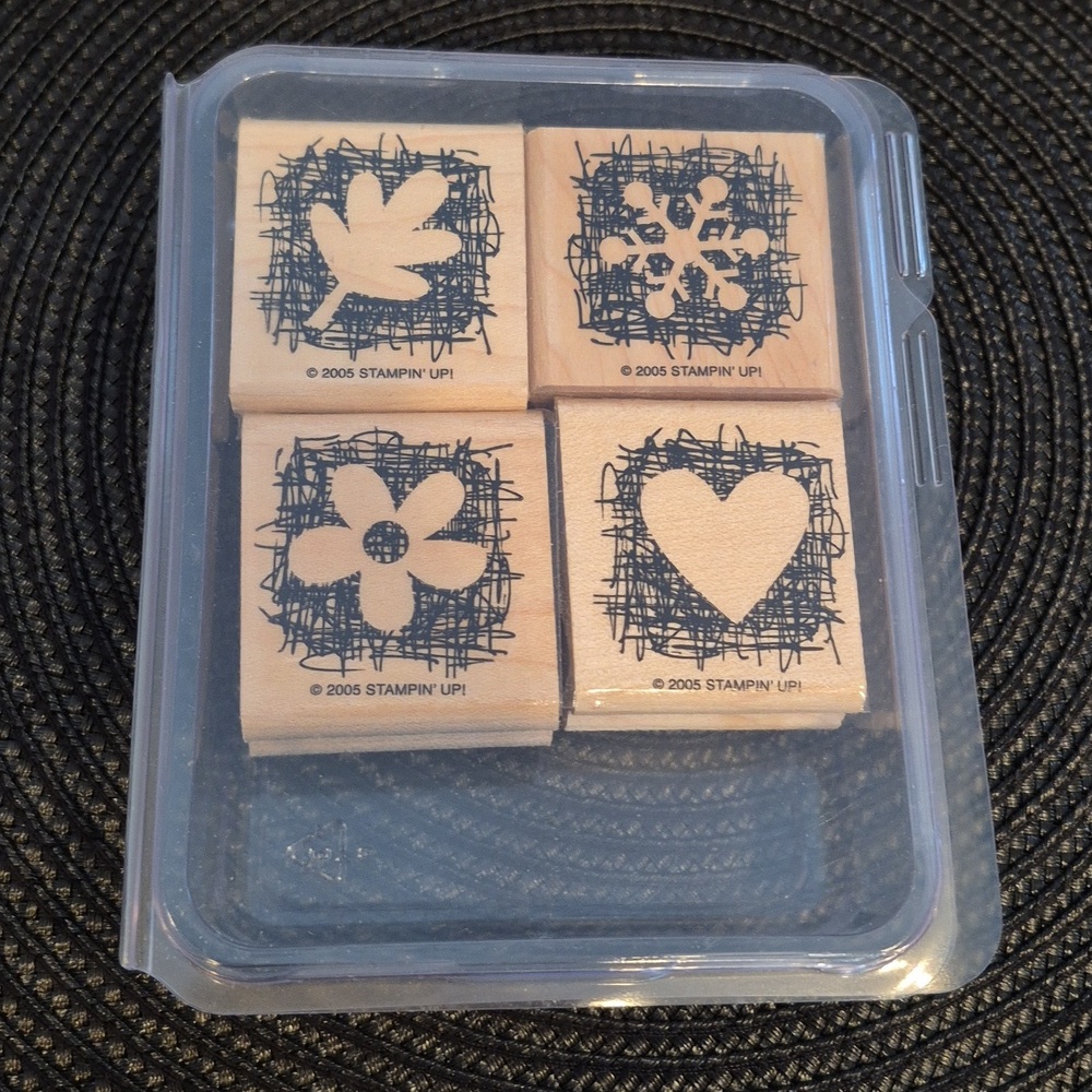 STAMPIN' UP! Retired 2005 'Made From Scratch' Stamp Set, Set of 4 Stamps